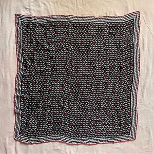 Vintage Black and Red Stiletto-Patterned Scarf